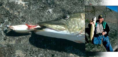 Ernesto and the first 4.2 kilo pike of the apprentice.