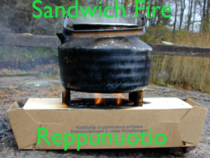 Sandwich Fire Reppunuotio elikertakäyttöinen retkikeitin